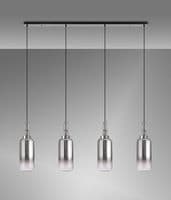 Barcelona Linear 4 Light Pendant E27 With 16cm Cylinder Glass - Multiple Colour