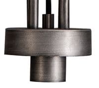 Barcelona Linear Pendant 3 Light E27 With Various Glasses, Aged Pewter / Petrol Blue / Matt Black