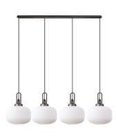 Barcelona Linear Suspension Kit,4 x E27,With 30cm Pumpkin Shaped Ribbed Opal Glass - Multiple Colour