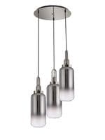 Barcelona Round 3 Light Pendant With 16cm Cylinder Glass - Multiple Colour