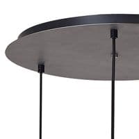 Barcelona Round 3 Light Pendant With 20cm Almond Ribbed Glass - Multiple Colour