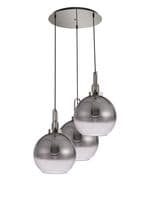 Barcelona Round 3 Light Pendant With 30cm Globe Glass - Multiple Colour