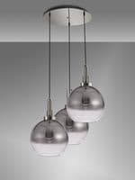 Barcelona Round 3 Light Pendant With 30cm Globe Glass - Multiple Colour