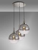 Barcelona Round 3 Light Pendant With 30cm Globe Glass - Multiple Colour