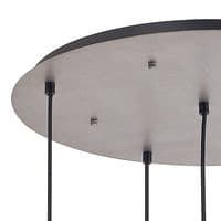 Barcelona Round 5 Light Pendant With 20cm Tubular Ribbed Glass - Multiple Colour