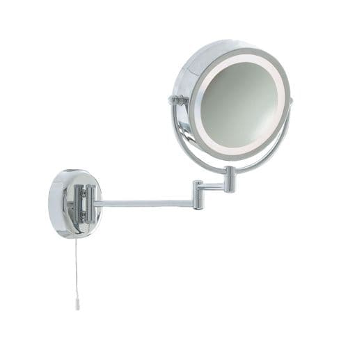 Bathroom Mirror - Illuminated Mirror - Chrome Extendable Swing Arm Lt 190Mm