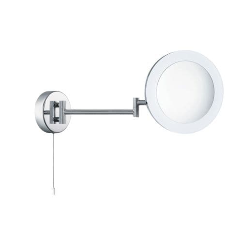 Bathroom Mirror - Shaving Mirror, 3 X Magnification, Ip44, Chrome, Frosted Outer