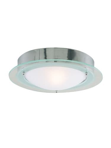 Belfast Flush  - Chrome Metal & Clear Acid Glass