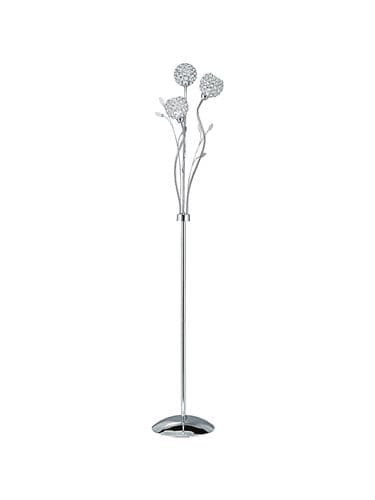 Bellis II 3Lt Floor Lamp - Chrome & Clear Glass