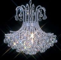 Ben Pendant Round 6 Light E14 Polished Chrome with Crystal 18.5kg