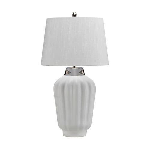Bexley 1 Light Table Lamp - White & Polished Nickel QN-BEXLEY-TL-WPN