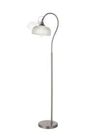 Bistro Floor Lamp 1 Light E27 Satin Nickel/Clear Glass