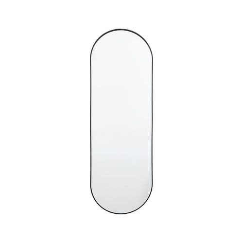 Black large delicate frame ellipse mirror FOE109790