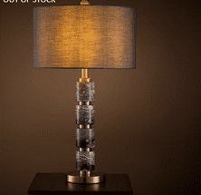 Black Marble and Brass Table Lamp