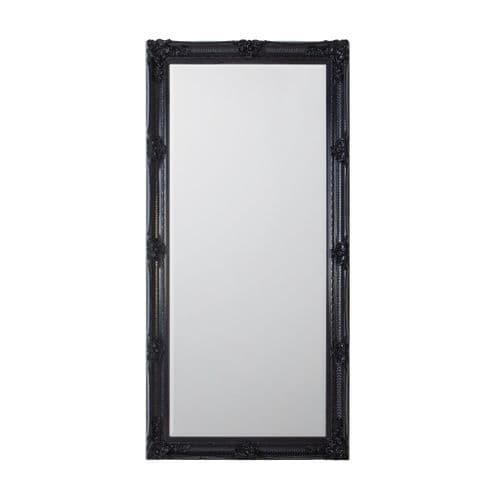 Black wood rectangle leaner mirror FOE109493