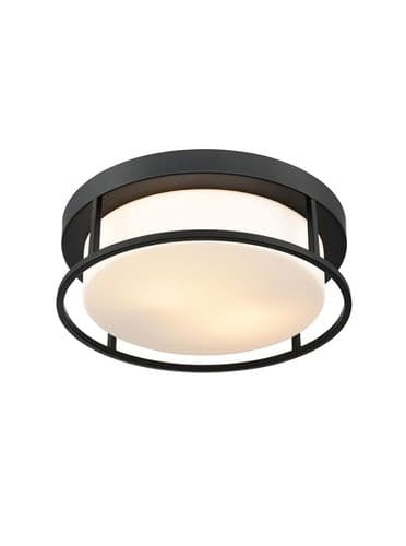 Blaine Black Painted 300mm Flush Ceiling Fitting GSBCF5827