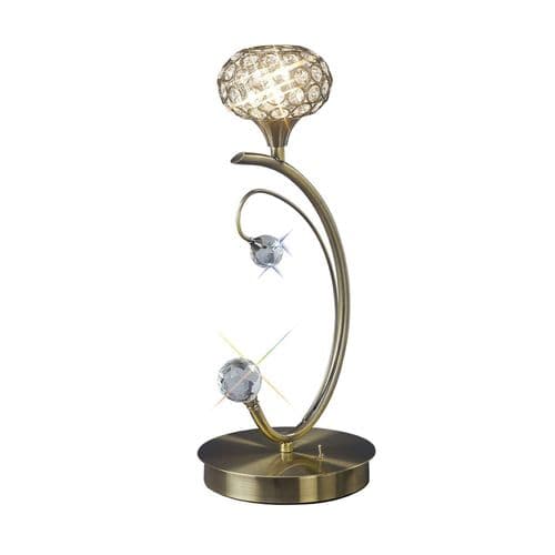 Blaine Table Lamp 1 Light G9 Antique Brass/Crystal