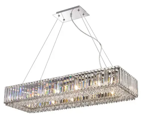 Bndora 12 Light Oblong Bar Crystal Pendant in Polished Chrome BL11209
