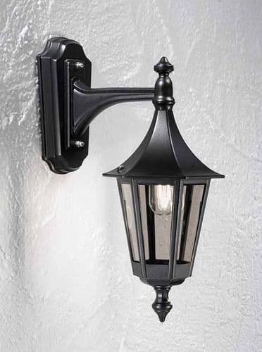 Boulevard Wall Down Exterior Lantern Black with Smoked Glass GSBLA1603-1