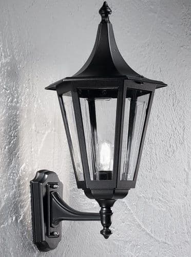 Boulevard Wall Up Exterior Lantern Black with Clear Polycarbonate Lens GSBLA1608-1