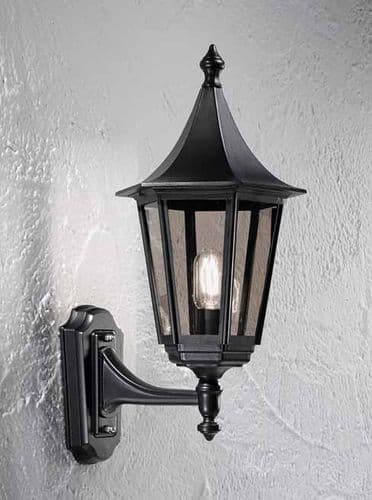 Boulevard Wall Up Exterior Lantern Black with Smoked Glass GSBLA1605-1