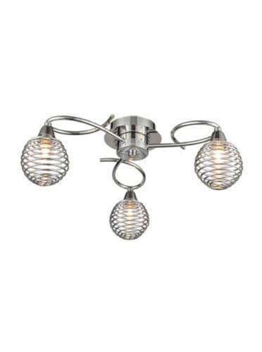 Bounce 3 Light Chrome Cage Flush Ceiling Fitting GSBFL2433-3