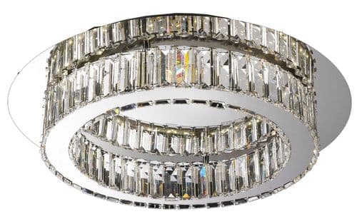 Bpollo 11w LED Large Crystal Flush Light in Polished Chrome in 3000k