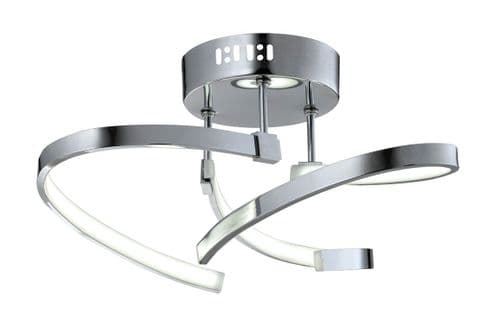 Burora 3 Arm LED Semi Flush 4000K in Polished Chrome