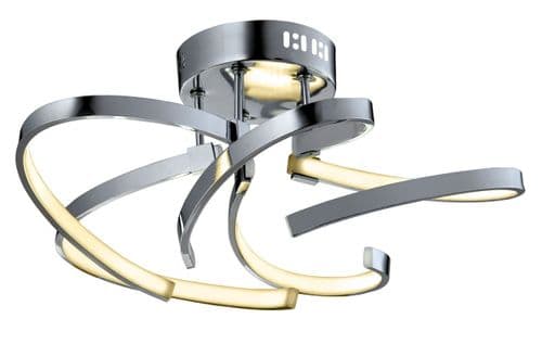 Burora 5 Arm LED Semi Flush 3000K in Polished Chrome