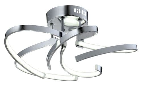 Burora 5 Arm LED Semi Flush 4000K in Polished Chrome