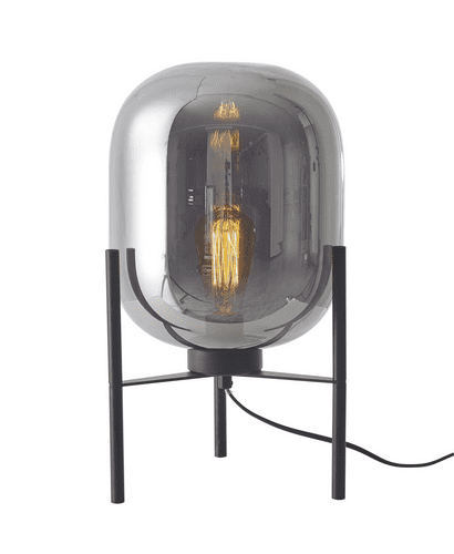 Bvaron Table Lamp in Matt Black with Smoked Glass
