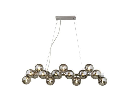 Colla 19 Light Bar Pendant in Polished Chrome with Smoked Glass