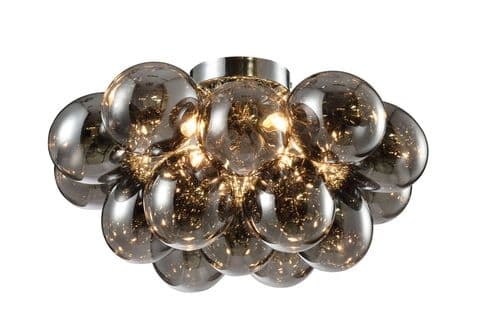 Cubble 4 Light Semi Flush in Polished Chrome with Smoked Glass Balls