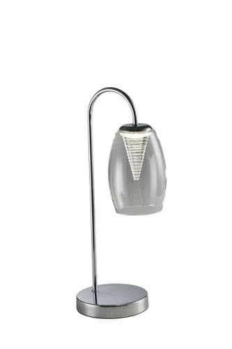 Domo LED Table Lamp, Clear in Polished Chrome, Clear Glass