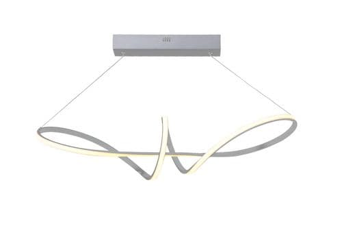 Glow LED Bar Pendent, 3000K, Silver in Matt Silver