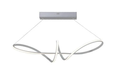Glow LED Bar Pendent, 4000K, Silver in Matt Silver