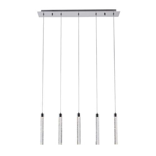 Grozen 5 Light LED Bar Pendant, 3000K in Polished Chrome