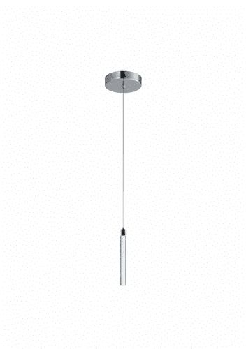 Grozen Single Light LED Multi Drop Round Pendant, 3000K in Polished Chrome, Bubble Glass