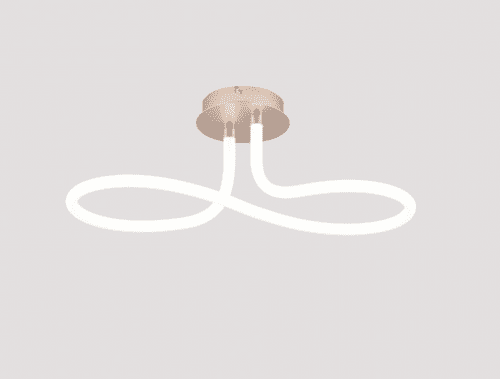 Hlow LED Semi Flush in Matt Nickel, White Acrylic