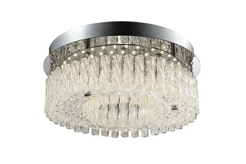 Tiena 12w LED Crystal Ceiling Light, Small in Polished Chrome, Crystal in 4000k