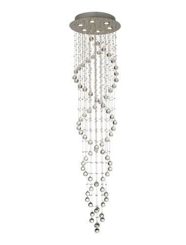 Brenden Ceiling Spiral 6 Light GU10 Polished Chrome/Crystal