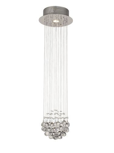 Brenden Pendant Cluster 1 Light GU10 Polished Chrome/Crystal