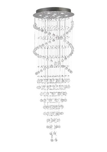 Brenden Pendant Corkscrew 10 Light GU10 Polished Chrome/Crystal21.9kg