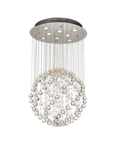 Brenden Pendant Medium Sphere 8 Light GU10 Polished Chrome/Crystal