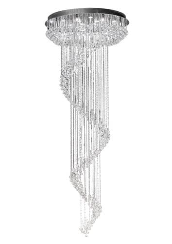 Brenden Pendant Multi-Spiral 24 Light Polished Chrome/Crystal Pallet Shipment, Charges Apply