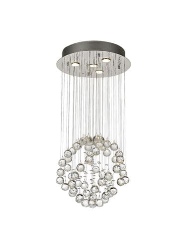 Brenden Pendant Small Sphere 4 Light GU10 Polished Chrome/Crystal