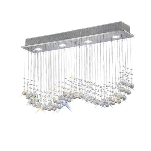Brenden Rectangular Pendant Line 4 Light GU10 Polished Chrome/Crystal
