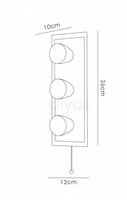 Brent Bathroom IP44 Wall Lamp With Pull-Cord Switch 3 Light Polished Chrome & Aluminium/Opal Glass
