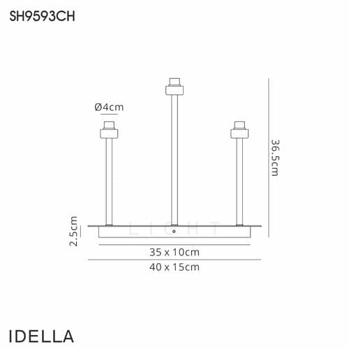 Brentwood Polished Chrome 3 Light G9 Rectangular Table Lamp - Multiple Colour