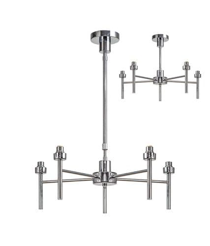 Brentwood Polished Chrome 5 Light G9 Universal Telescopic/Semi Flush - Multiple Colour